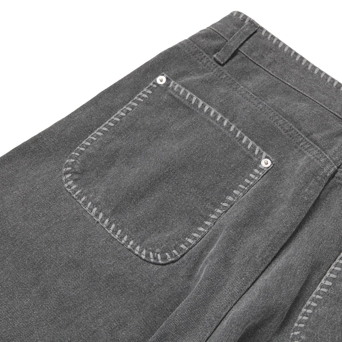 가먼츠팹(GARMENTS FAB) Blanket Stitch Pigment Carpenter Pants (CHARCOAL)