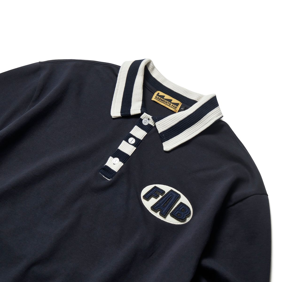 가먼츠팹(GARMENTS FAB) Stripe Patch Rugby Shirts (NAVY)