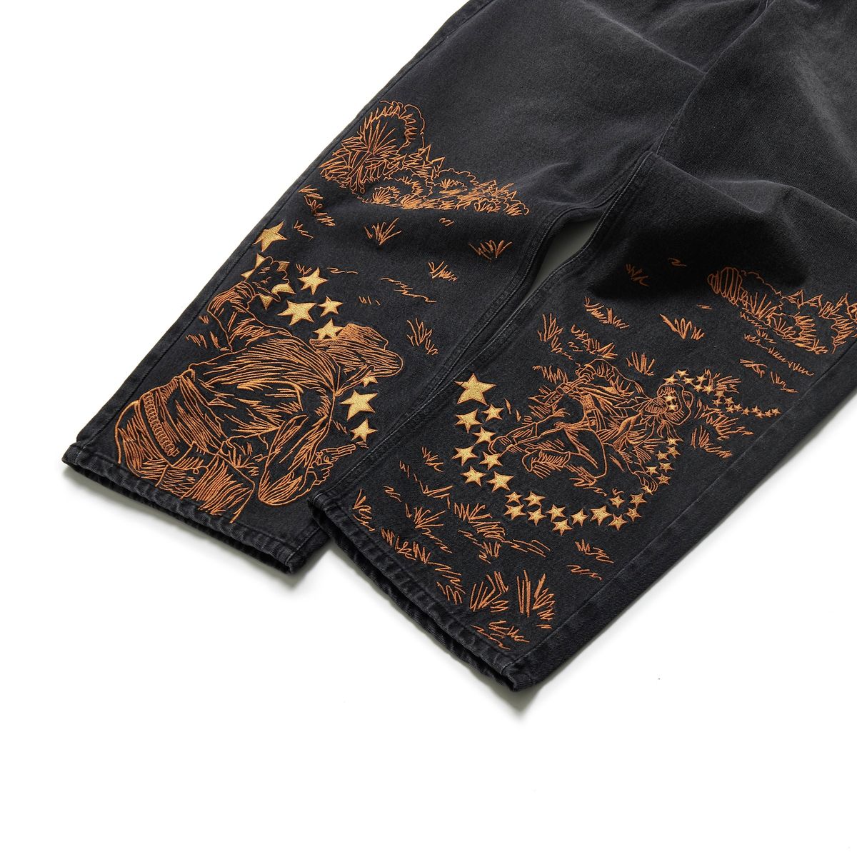 가먼츠팹(GARMENTS FAB) Cowboy EMB Denim Pants (BLACK)