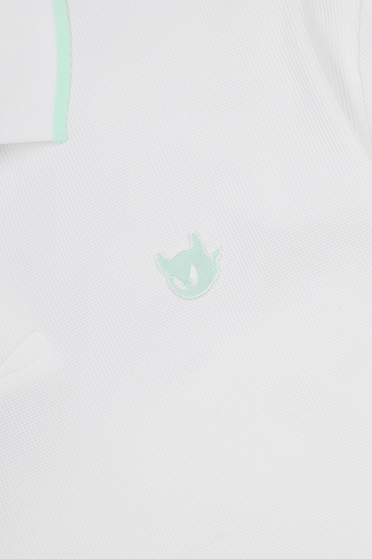 왁(WAAC) Men Color Block Pique Rib SS Polo_WMTCM25208WHX