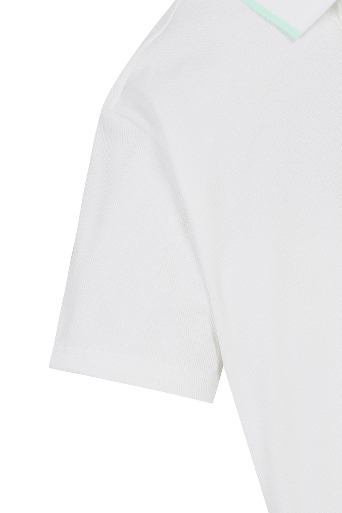 왁(WAAC) Men Color Block Pique Rib SS Polo_WMTCM25208WHX