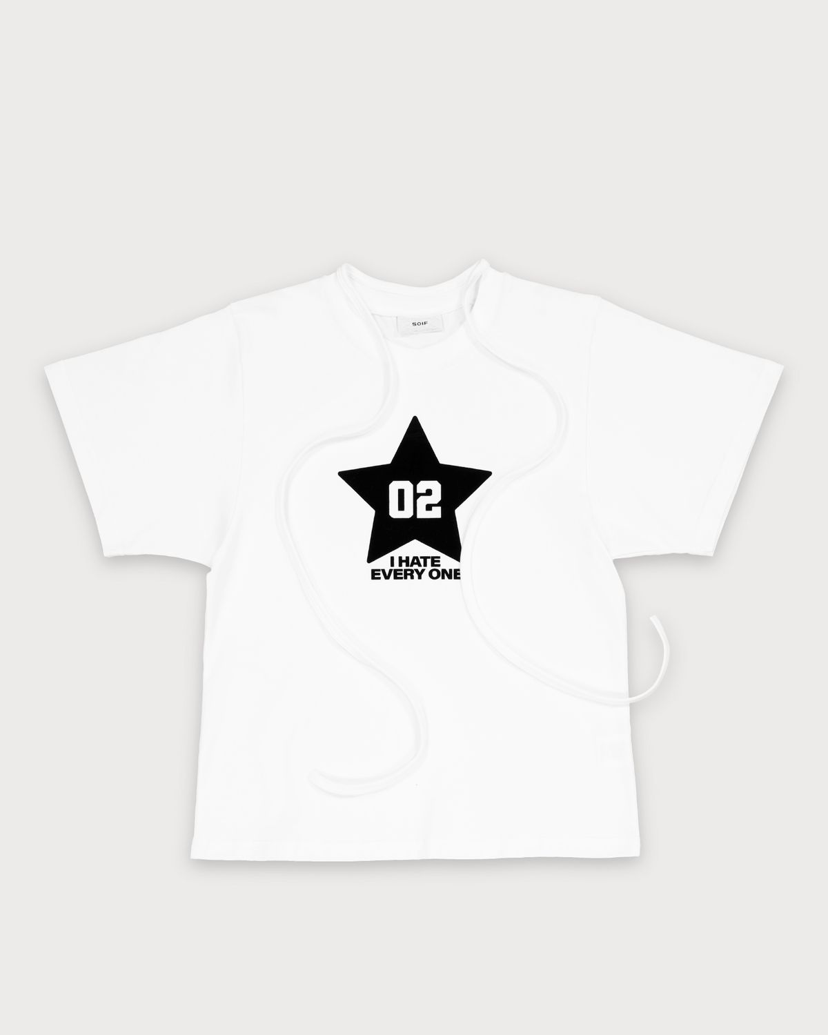 소이프 드링크(SOIF DRINK) 리본 락 티셔츠 화이트