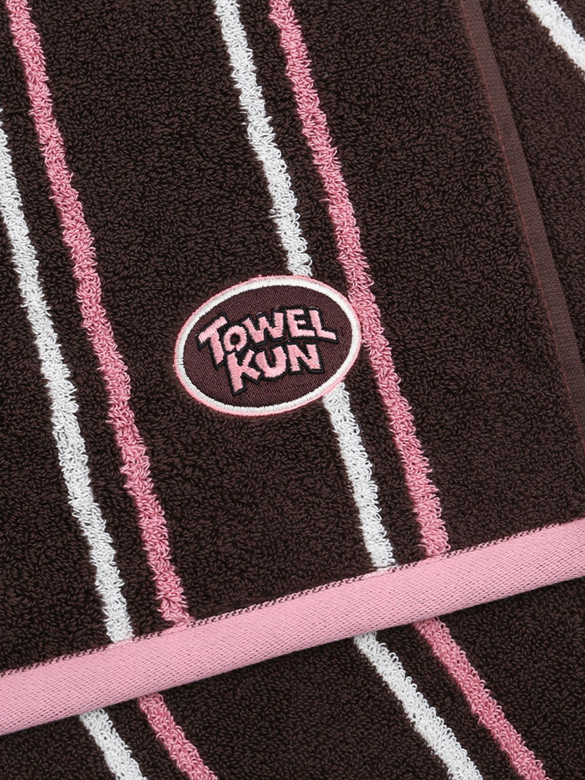 타올쿤(TOWELKUN) 페이스타월 더블 스트라이프 - 브라운 (1P)