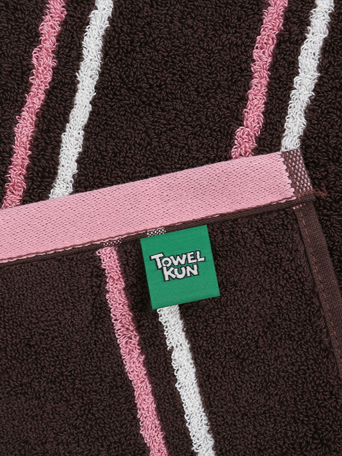 타올쿤(TOWELKUN) 페이스타월 더블 스트라이프 - 브라운 (1P)