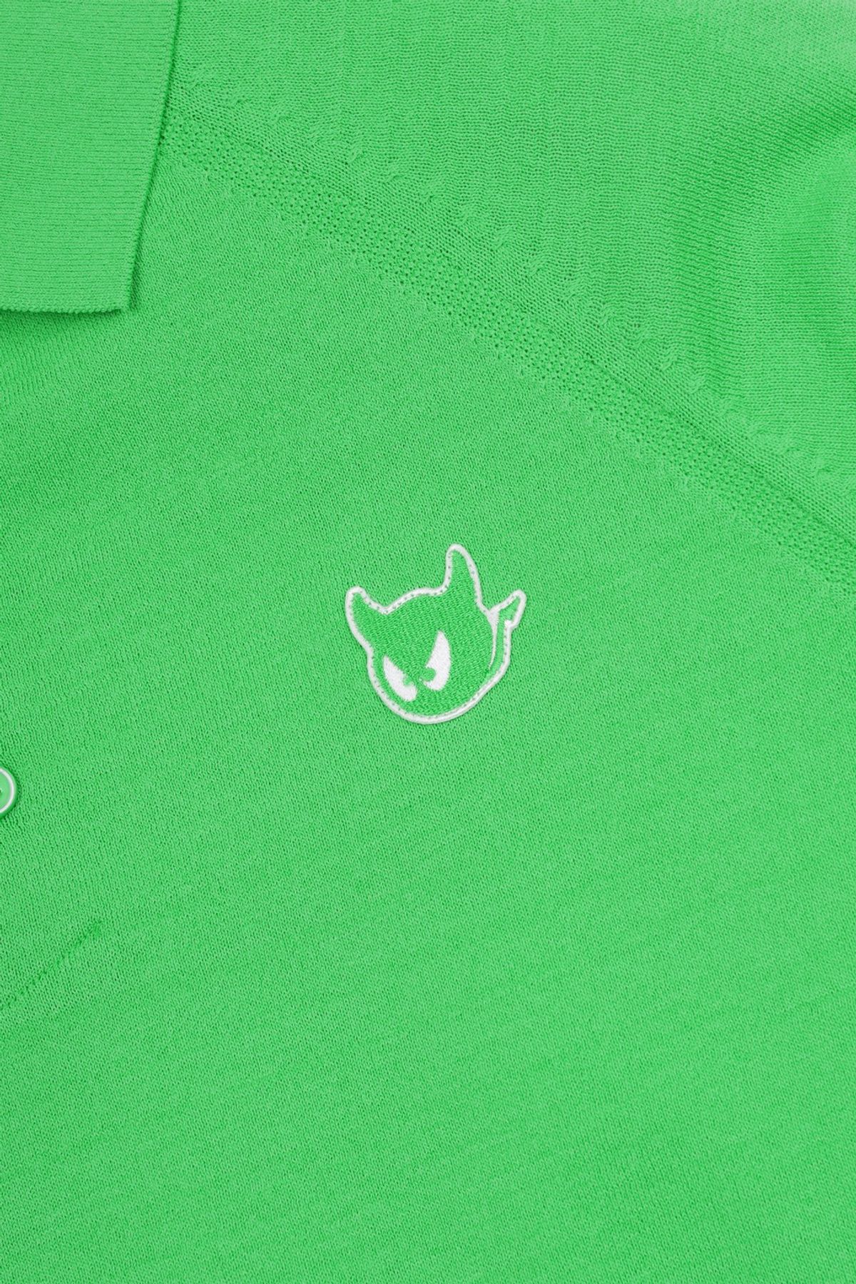 왁(WAAC) Men Semi Loose Knit Polo_WMWAM25203YGN