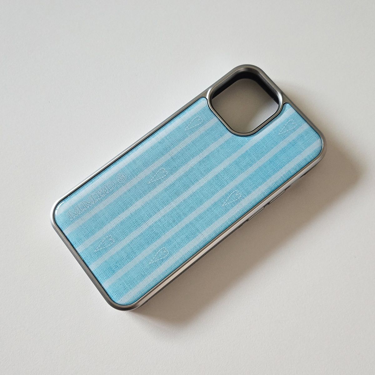 메모리즈바운더리(MEMORIESBOUNDARY) Blue Stripe Heart Phone Case (SV_Epoxy)