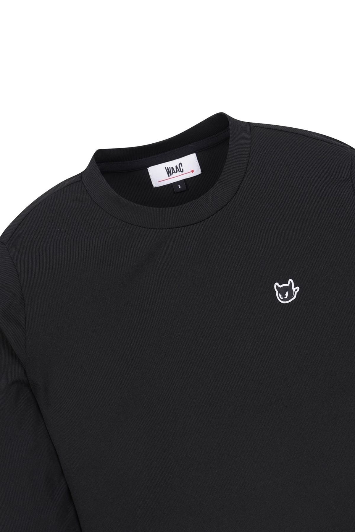 왁(WAAC) Women Cool Ribbed LS Crewneck Top_WWTBM25206BKX