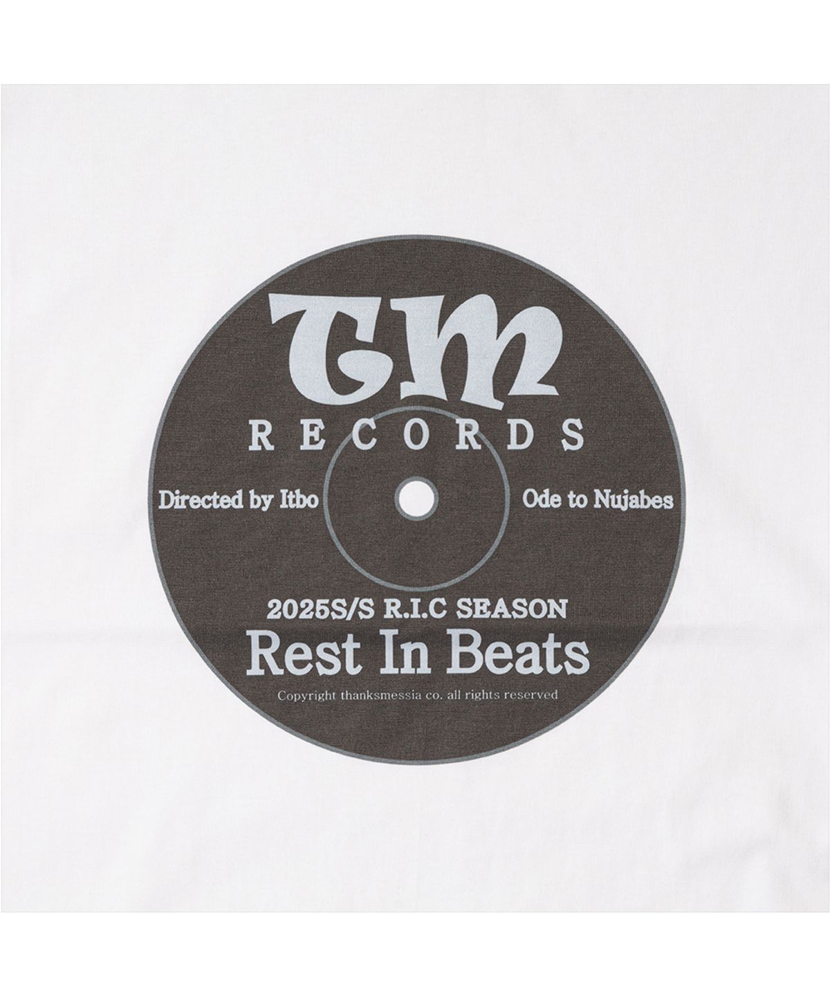땡스메시아(THANKS MESSIA) RIB CD TSHIRT-WHITE