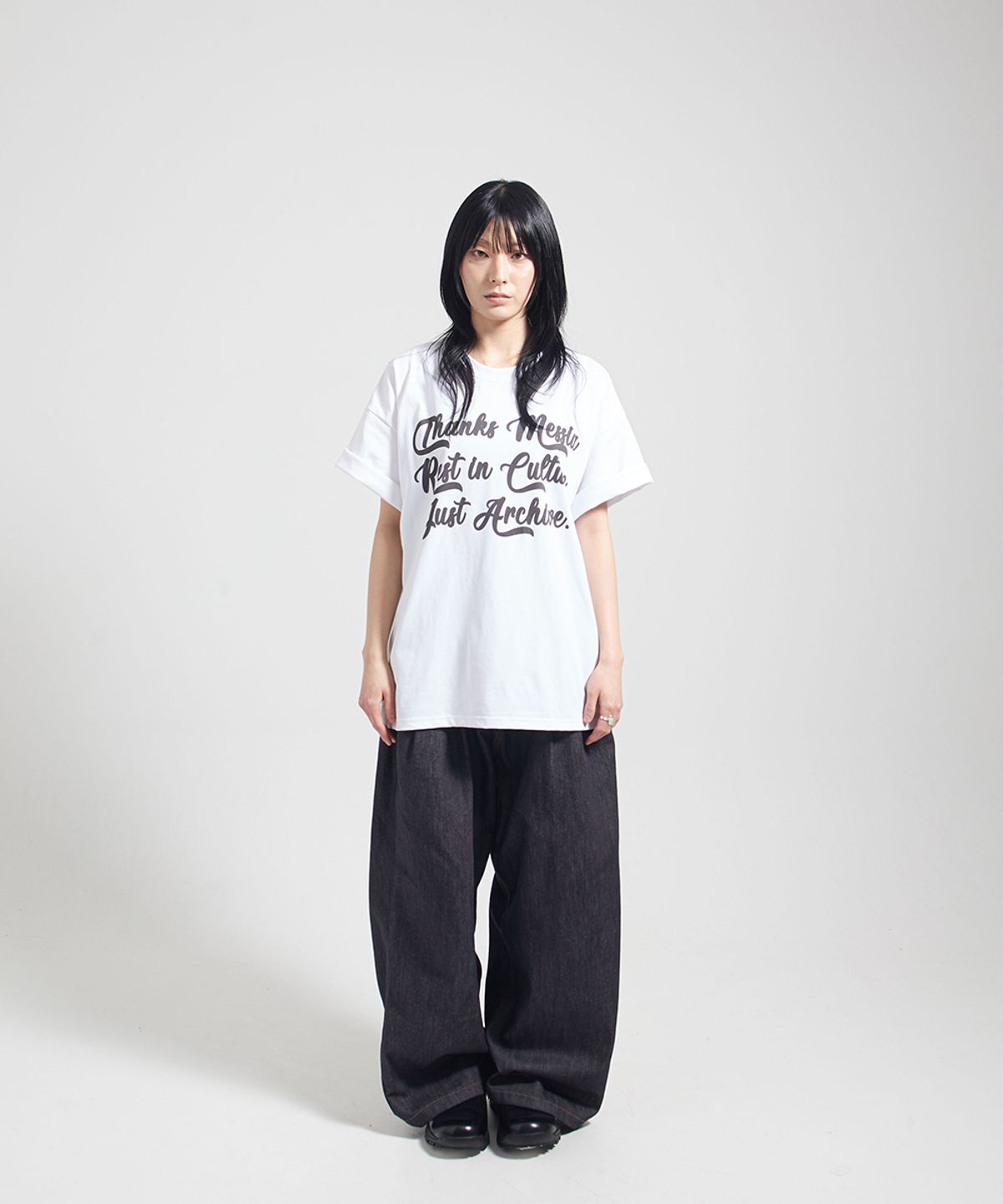 땡스메시아(THANKS MESSIA) HANDWRITTEN RIC TSHIRT-WHITE