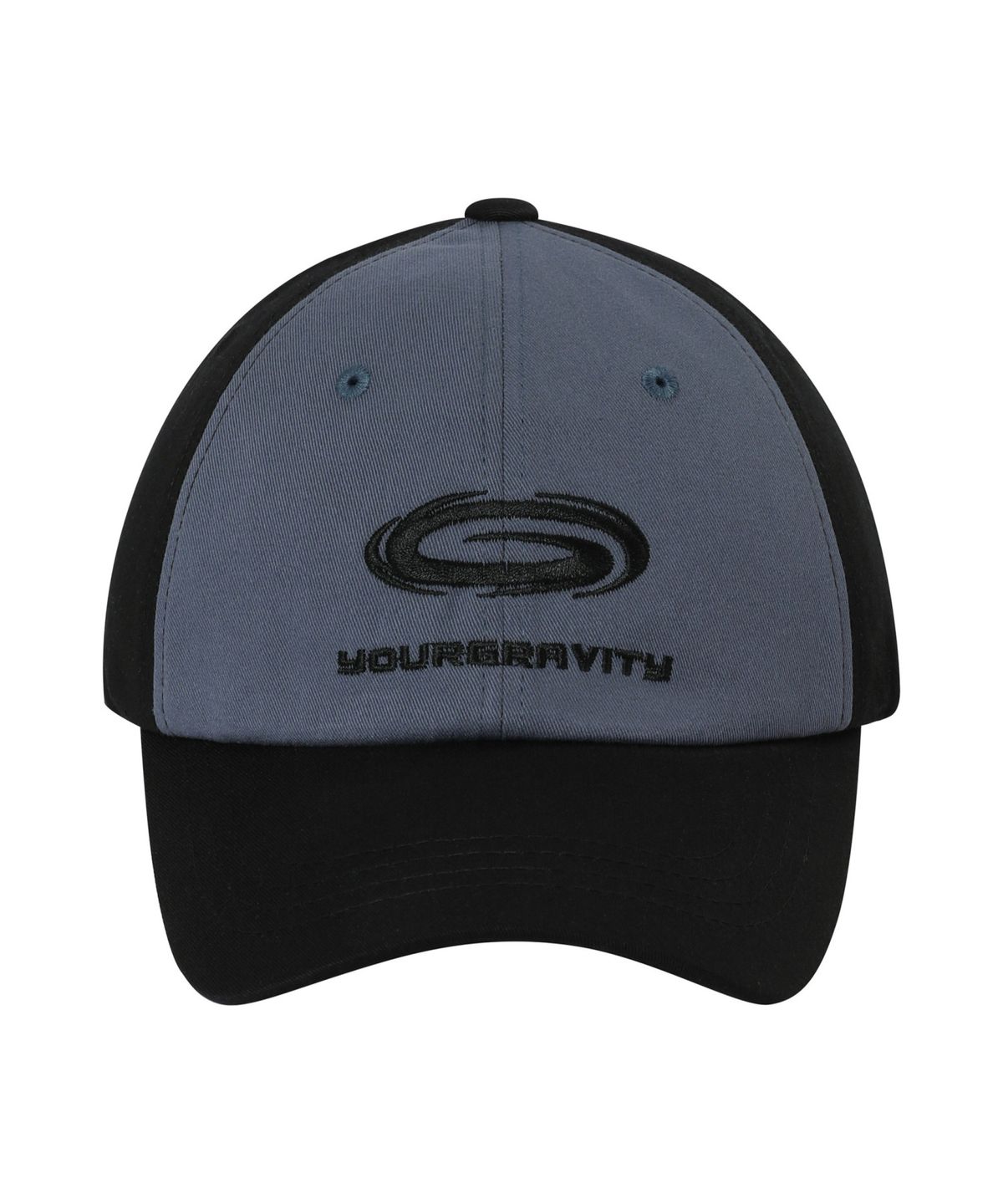 유어그래비티(YOURGRAVITY) GRAVITY HOLE LOGO BALL CAP - Black & Ocean Blue