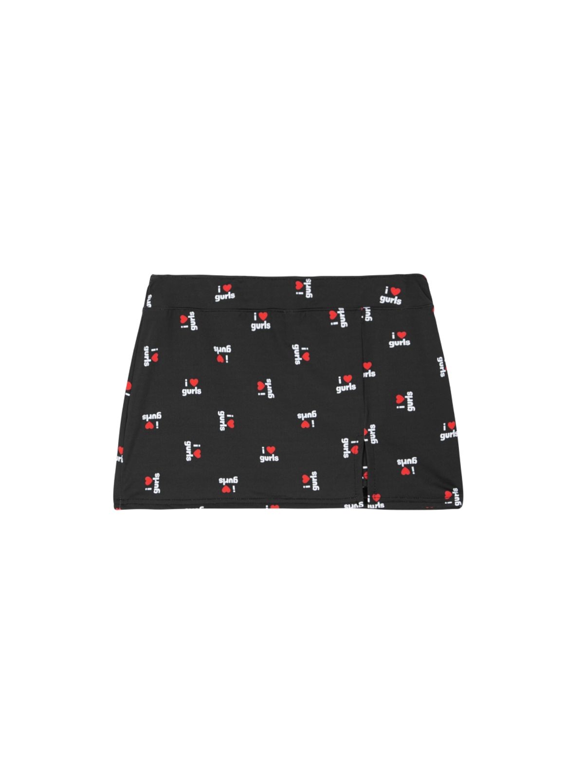 에즈이프 캘리(ASIF CALIE) LOVE GURLS GRAPHIC SHORT SKIRT-PANTS BLACK