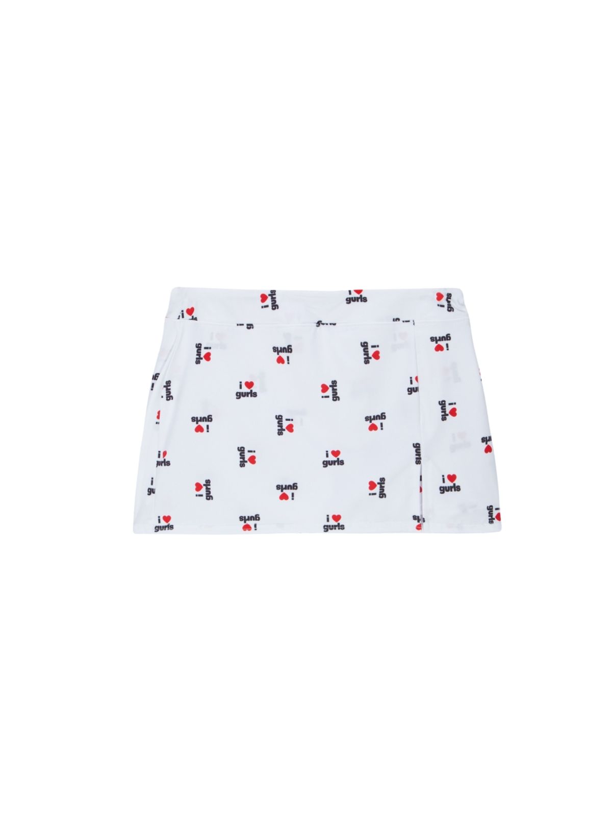 에즈이프 캘리(ASIF CALIE) LOVE GURLS GRAPHIC SHORT SKIRT-PANTS WHITE