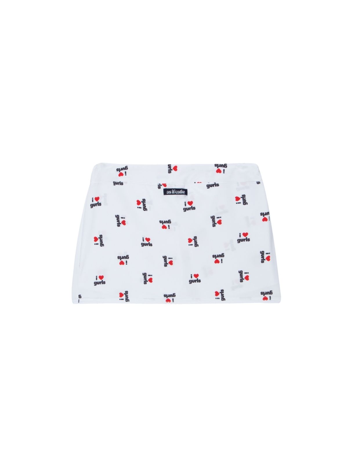 에즈이프 캘리(ASIF CALIE) LOVE GURLS GRAPHIC SHORT SKIRT-PANTS WHITE