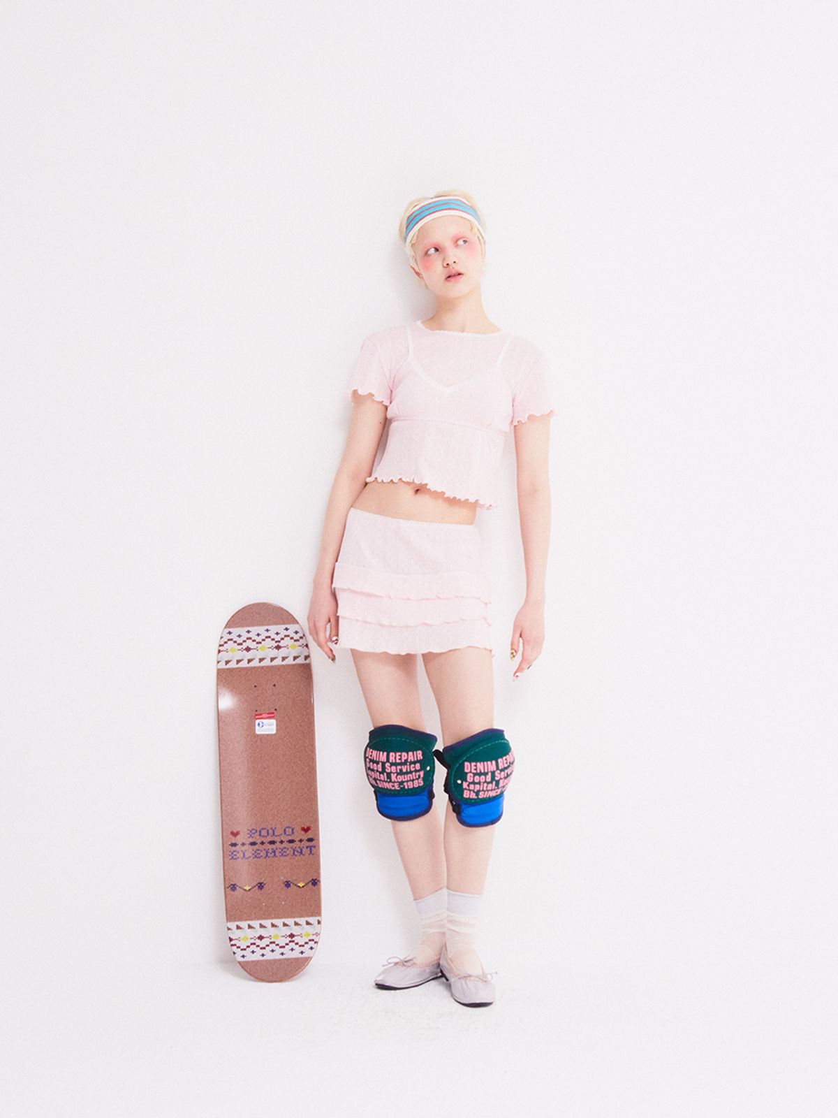 에즈이프 캘리(ASIF CALIE) LOVELY EYELET CANCAN MINI SKIRT PINK