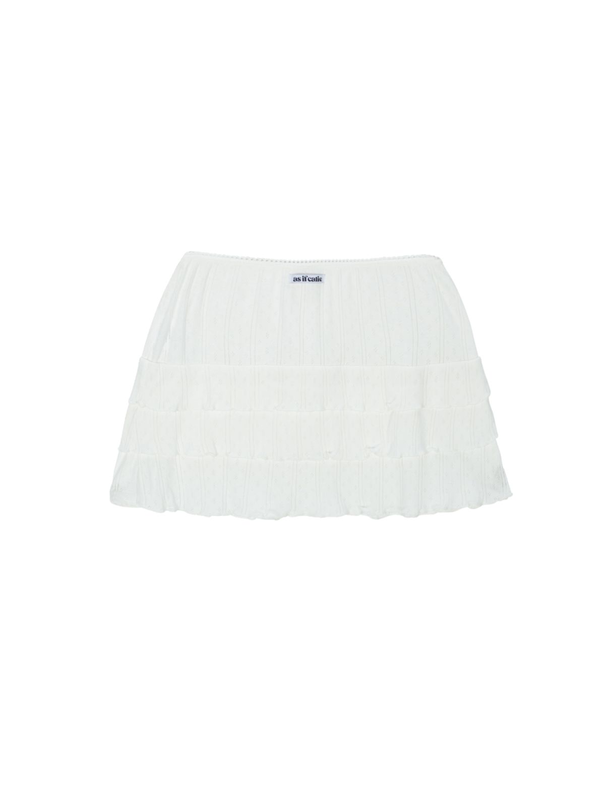 에즈이프 캘리(ASIF CALIE) LOVELY EYELET CANCAN MINI SKIRT IVORY