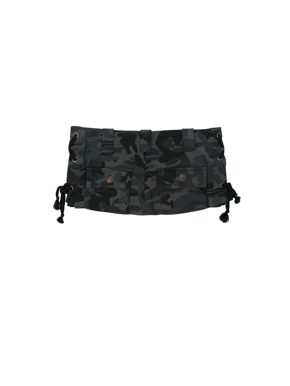 에즈이프 캘리(ASIF CALIE) CAMOUFLAGE LACE-UP WRAP SKIRT CHARCOAL