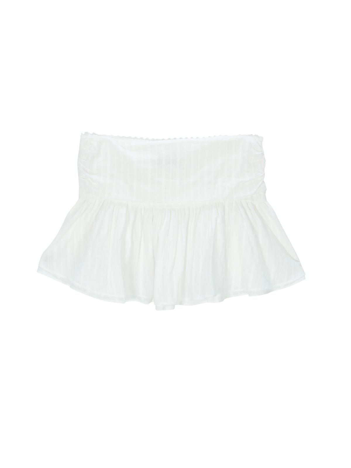 에즈이프 캘리(ASIF CALIE) SHIRRING RUFFLE LACE MINI SKIRT WHITE