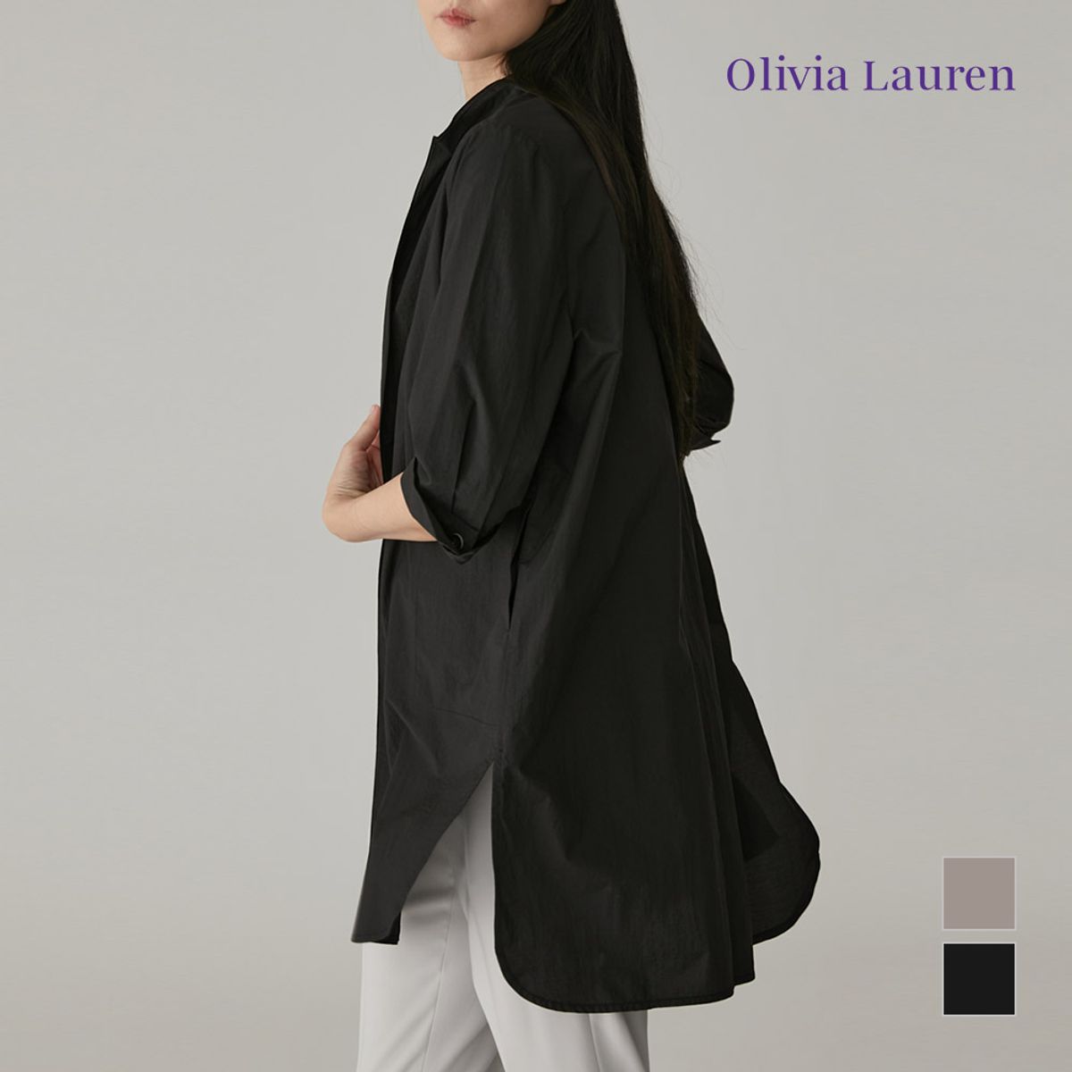올리비아로렌(OLIVIALAUREN) 7부 소매 스탠에리 자켓_VOBFUXM4211