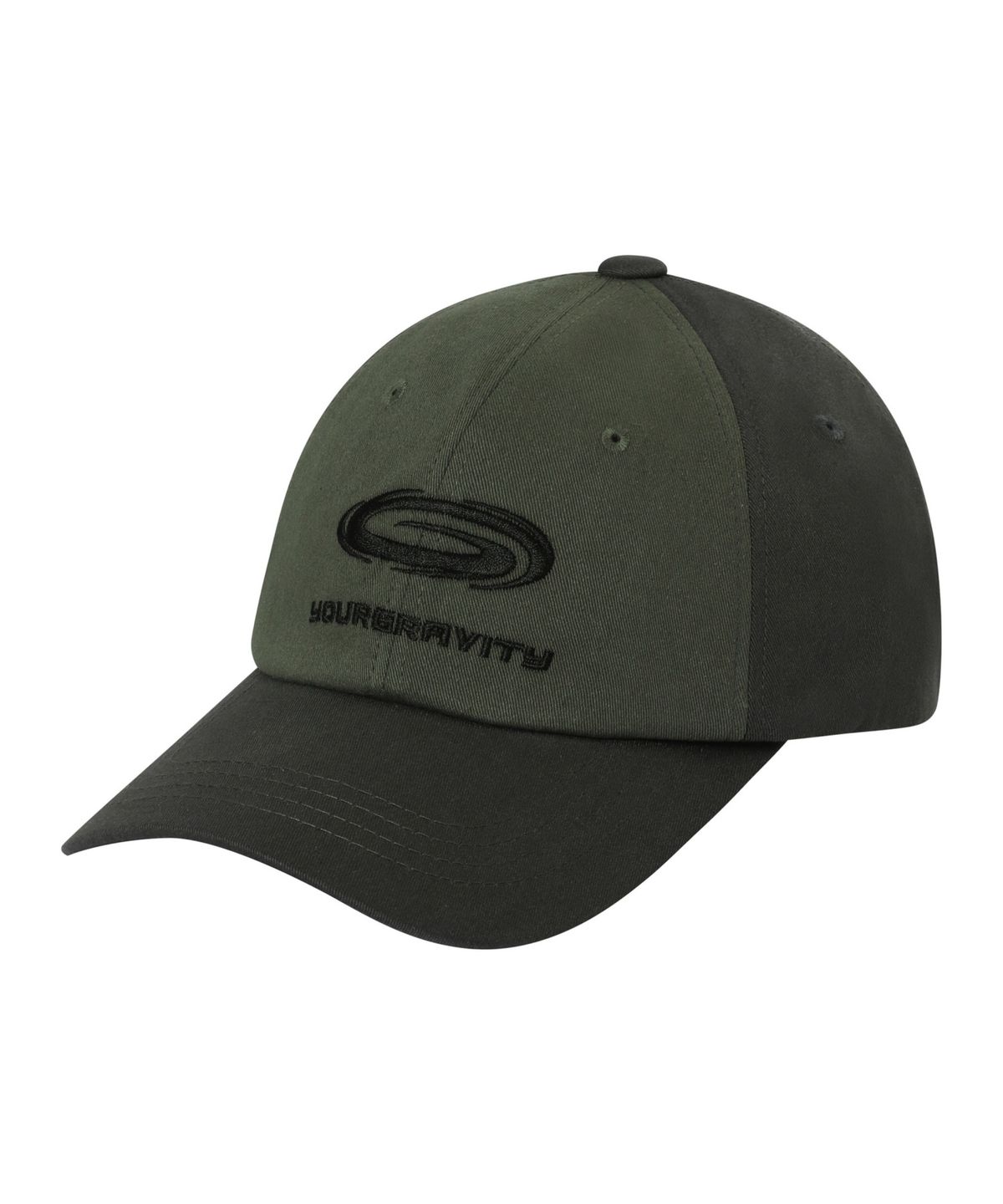 유어그래비티(YOURGRAVITY) GRAVITY HOLE LOGO BALL CAP - Charcoal & Khaki