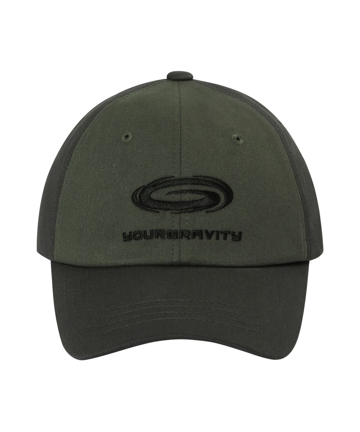 유어그래비티(YOURGRAVITY) GRAVITY HOLE LOGO BALL CAP - Charcoal & Khaki