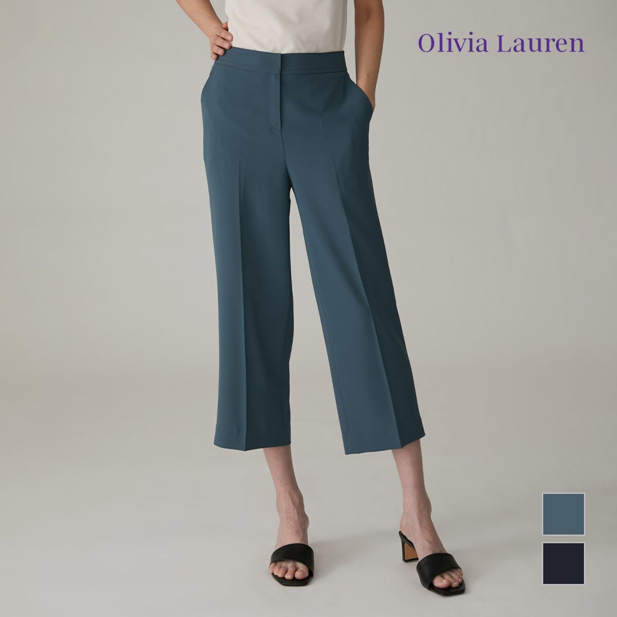 올리비아로렌(OLIVIALAUREN) 뒤 이밴드 와이드 팬츠_VOCDLXM4131