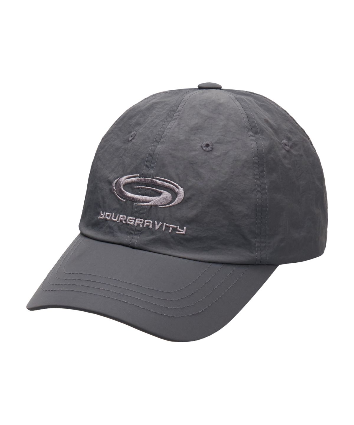 유어그래비티(YOURGRAVITY) GRAVITY HOLE LOGO NYLON  BALL CAP - Dark Gray