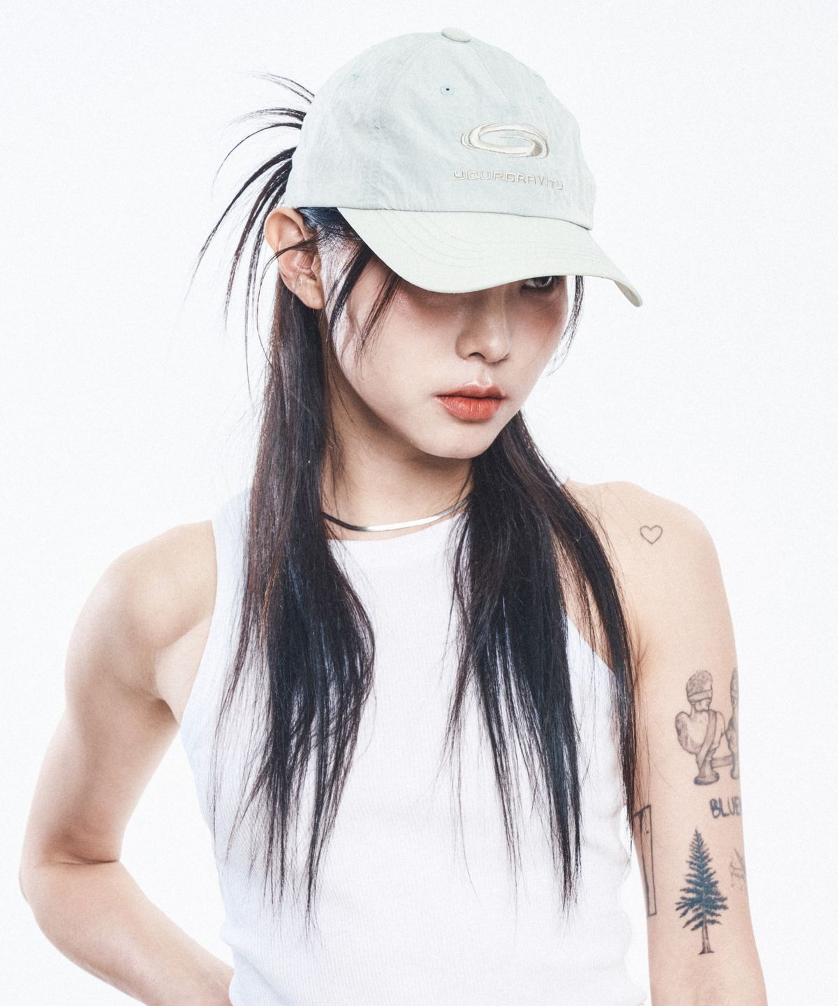 유어그래비티(YOURGRAVITY) GRAVITY HOLE LOGO NYLON  BALL CAP - Light Mint