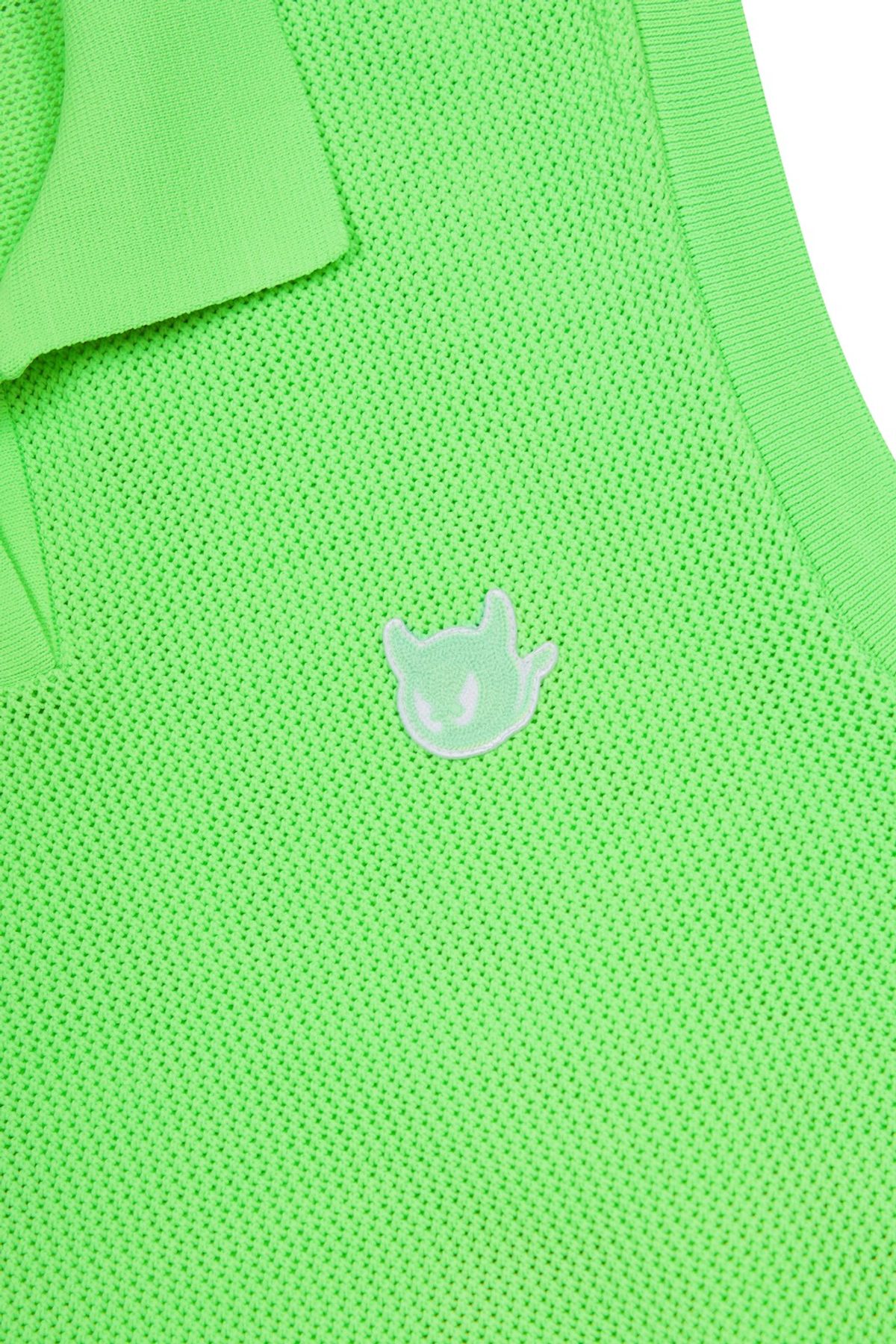 왁(WAAC) Women Mesh Polo Knit Vest_WWWAM25206YGN