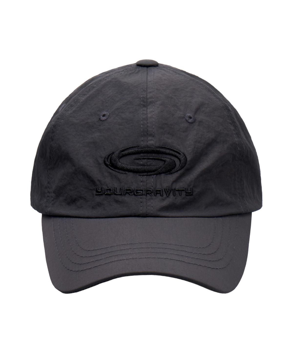 유어그래비티(YOURGRAVITY) GRAVITY HOLE LOGO NYLON  BALL CAP - Black