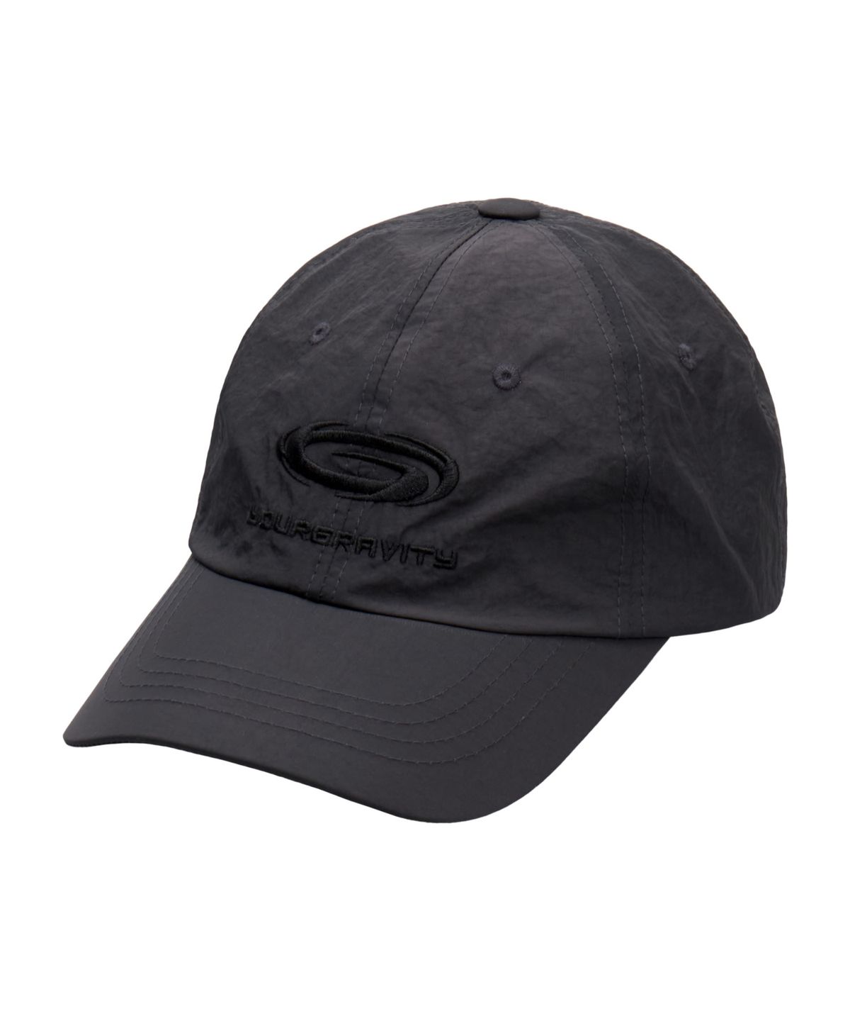 유어그래비티(YOURGRAVITY) GRAVITY HOLE LOGO NYLON  BALL CAP - Black
