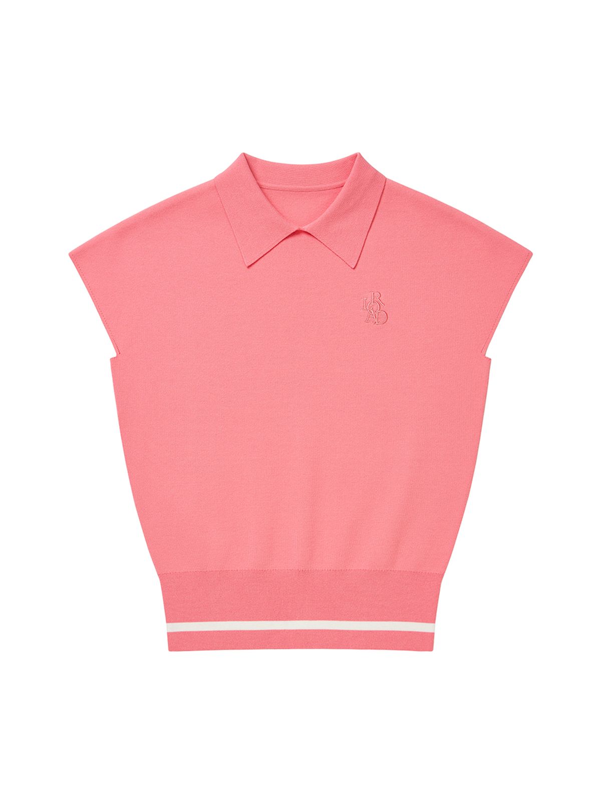 로드로아르(LORDLOAR) 라운드 넥 카라 나시 니트 PINK
