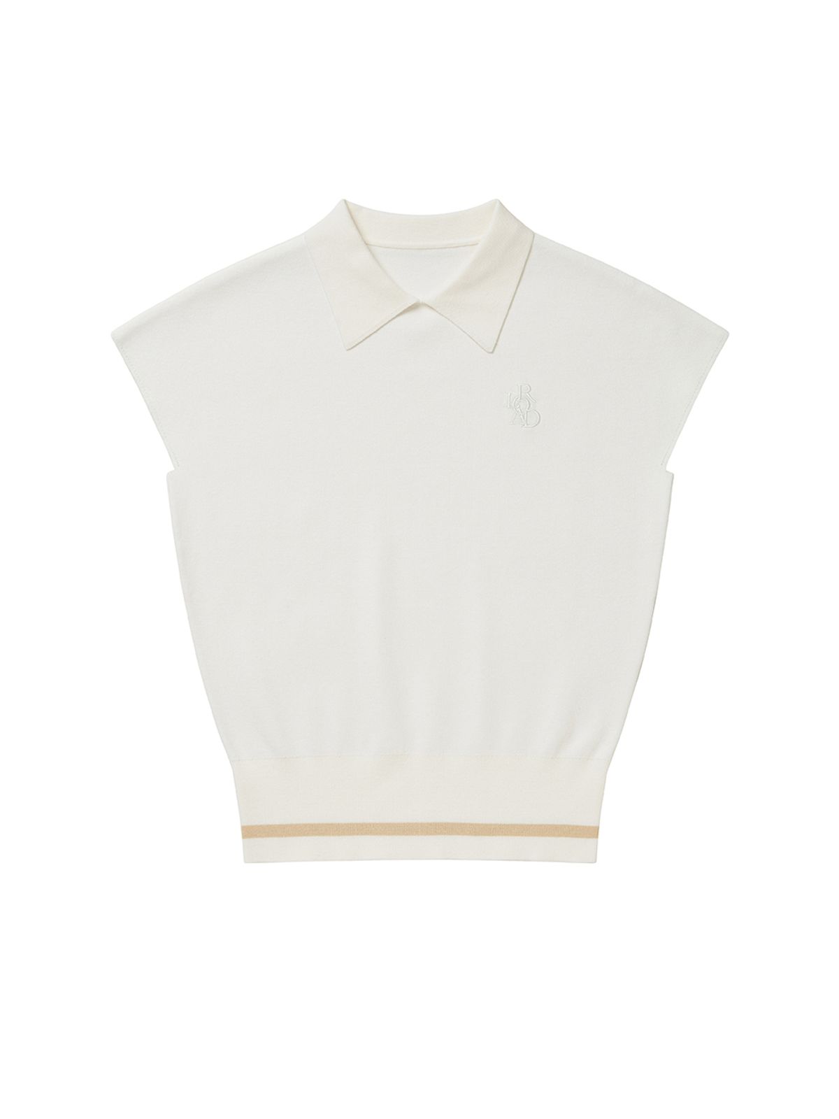 로드로아르(LORDLOAR) 라운드 넥 카라 나시 니트 WHITE