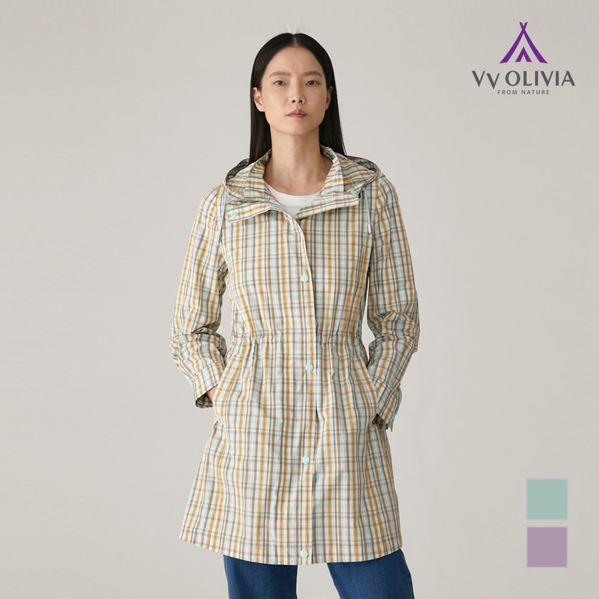 비비올리비아(VVOLIVIA) 멀티체크 홑겹 자켓_VVPCLXM3281