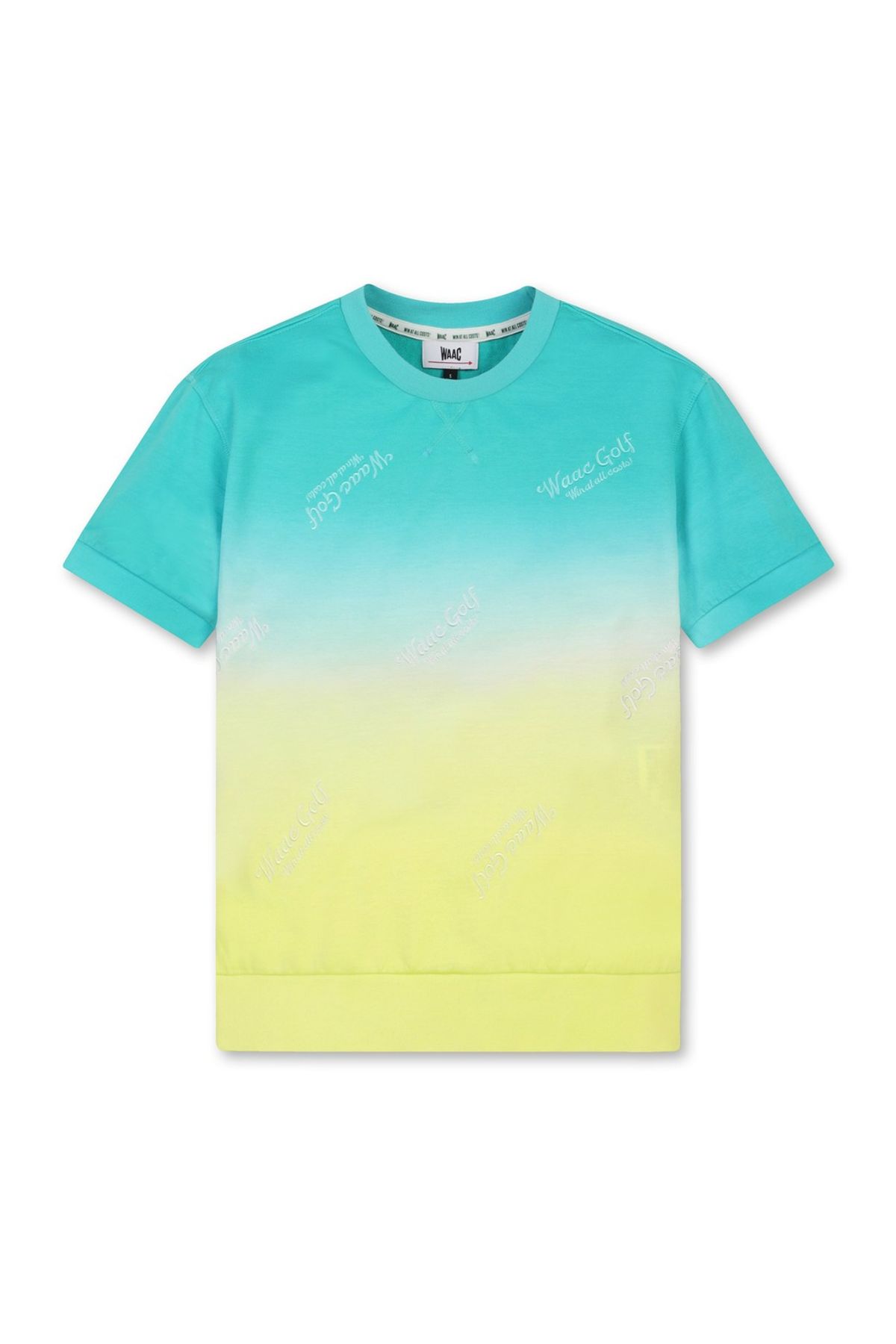 왁(WAAC) Women Tie-dye Embroidery SS Crewneck Top_WWTCM25207YEX