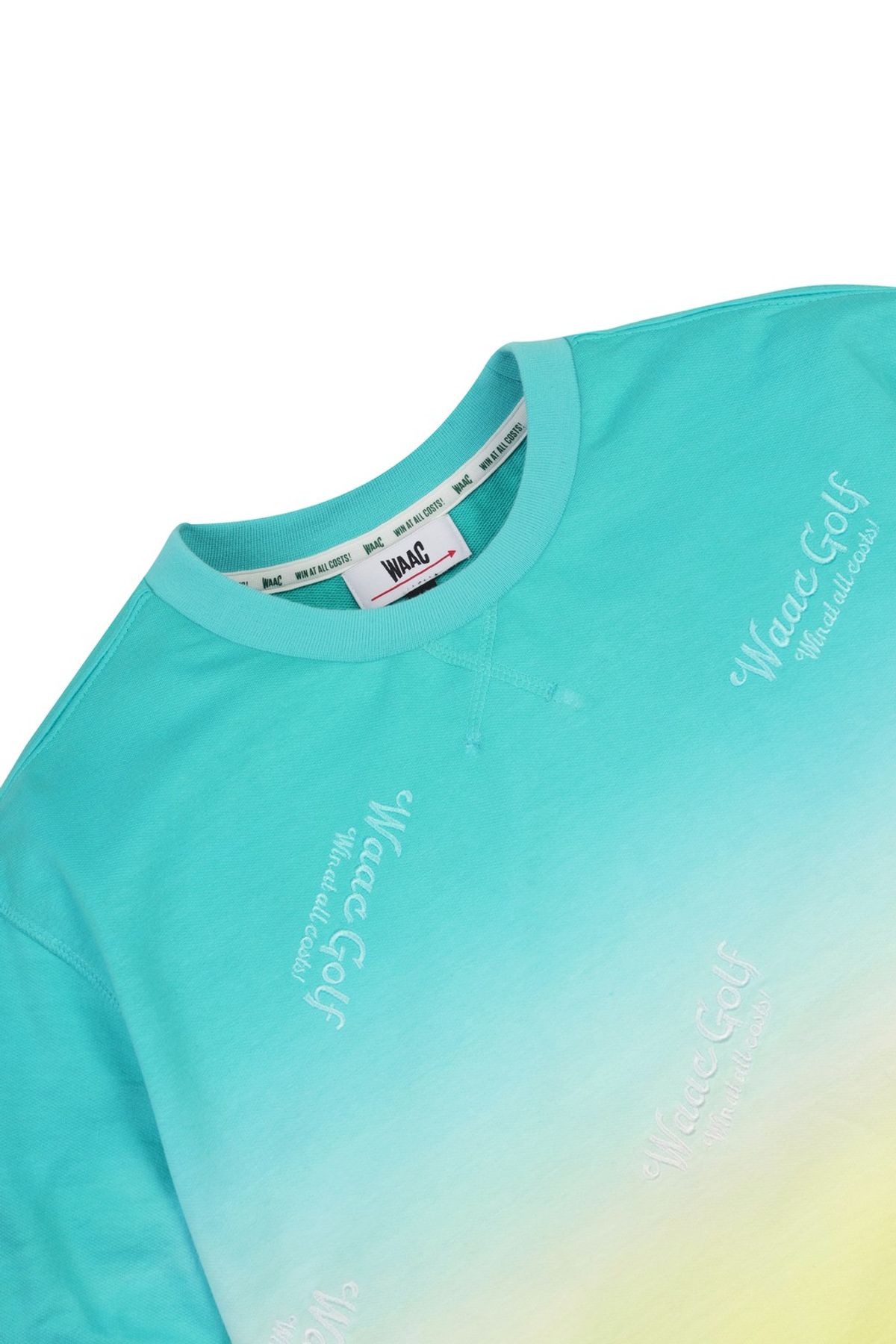 왁(WAAC) Women Tie-dye Embroidery SS Crewneck Top_WWTCM25207YEX