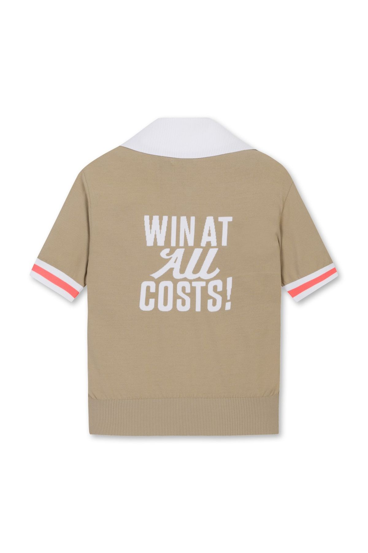 왁(WAAC) Women Big Collar SS Half Zip Sweater_WWWAM25204BEX