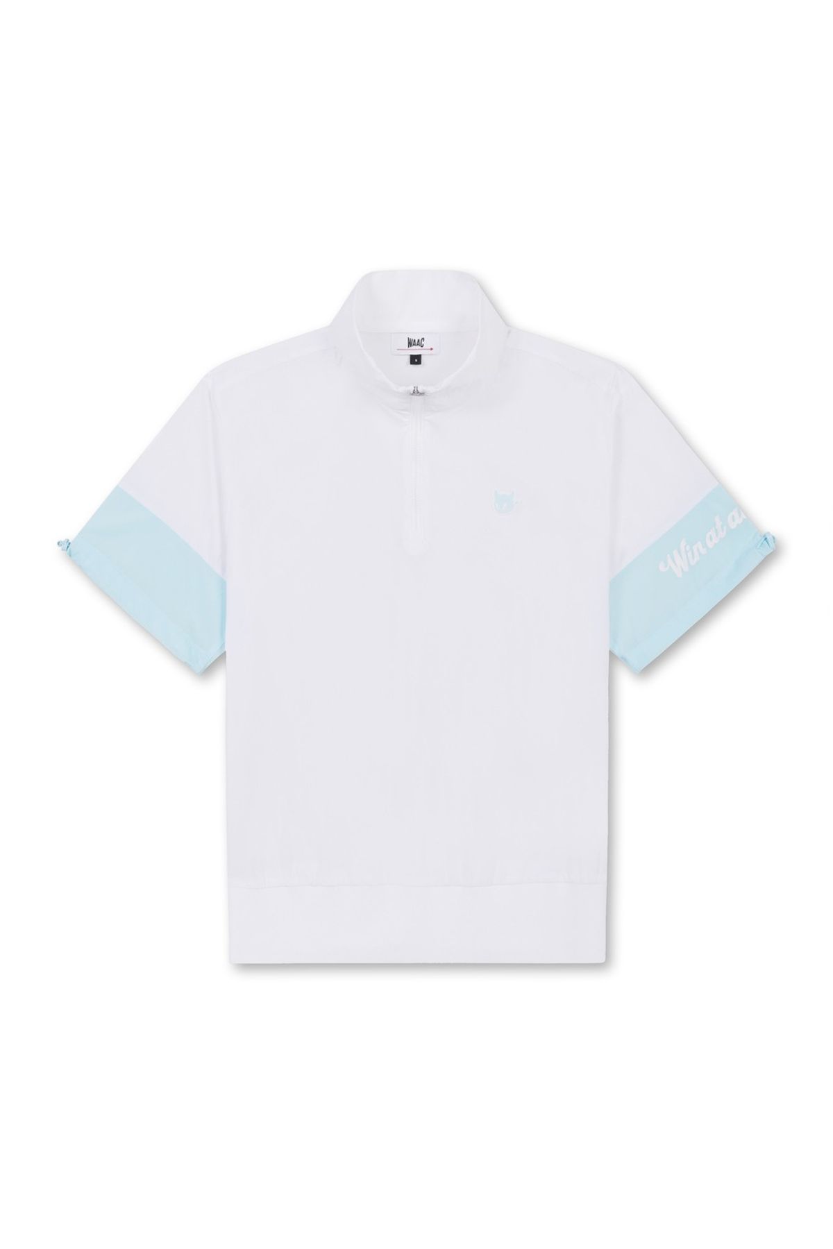 왁(WAAC) Women Woven SS Quarter-Zip Pullover_WWVAM25202WHX
