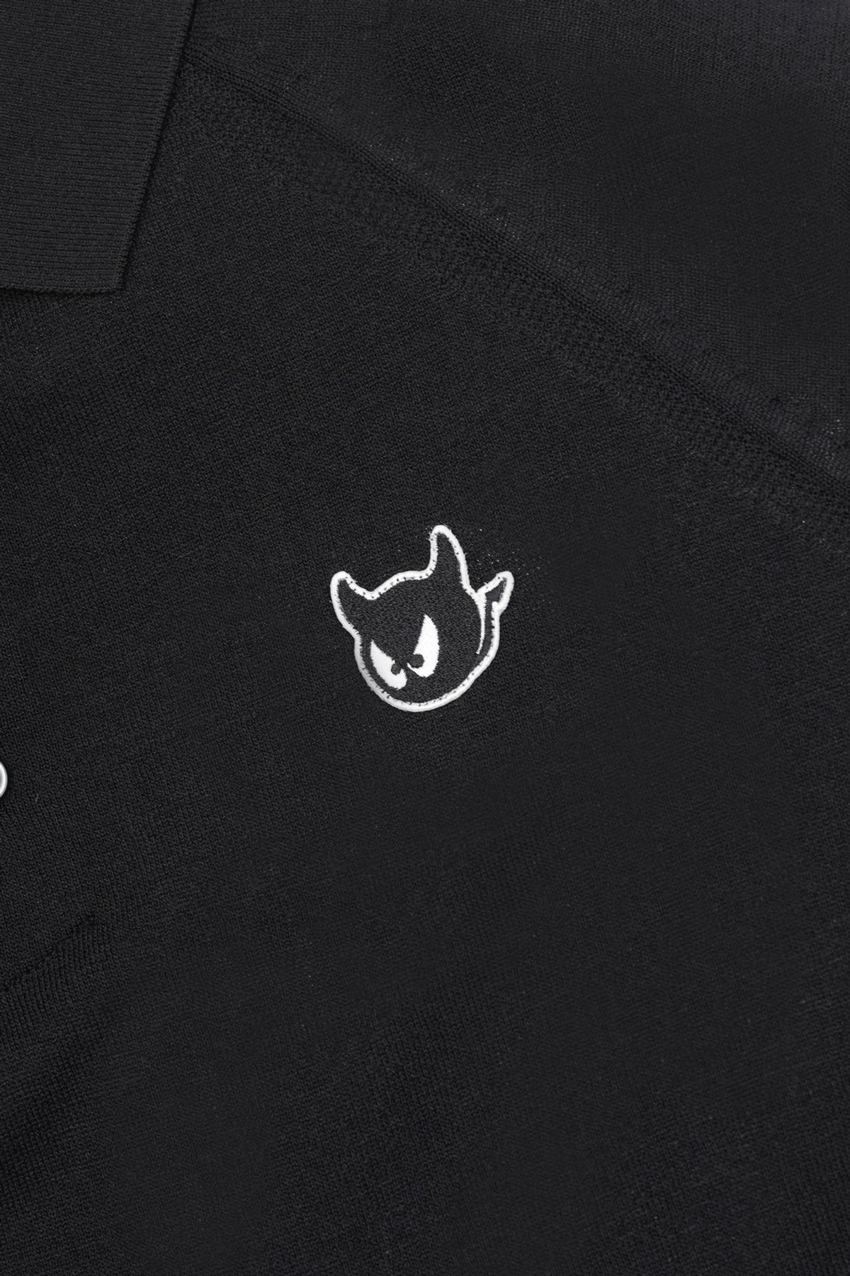 왁(WAAC) Men Semi Loose Knit Polo_WMWAM25203BKX