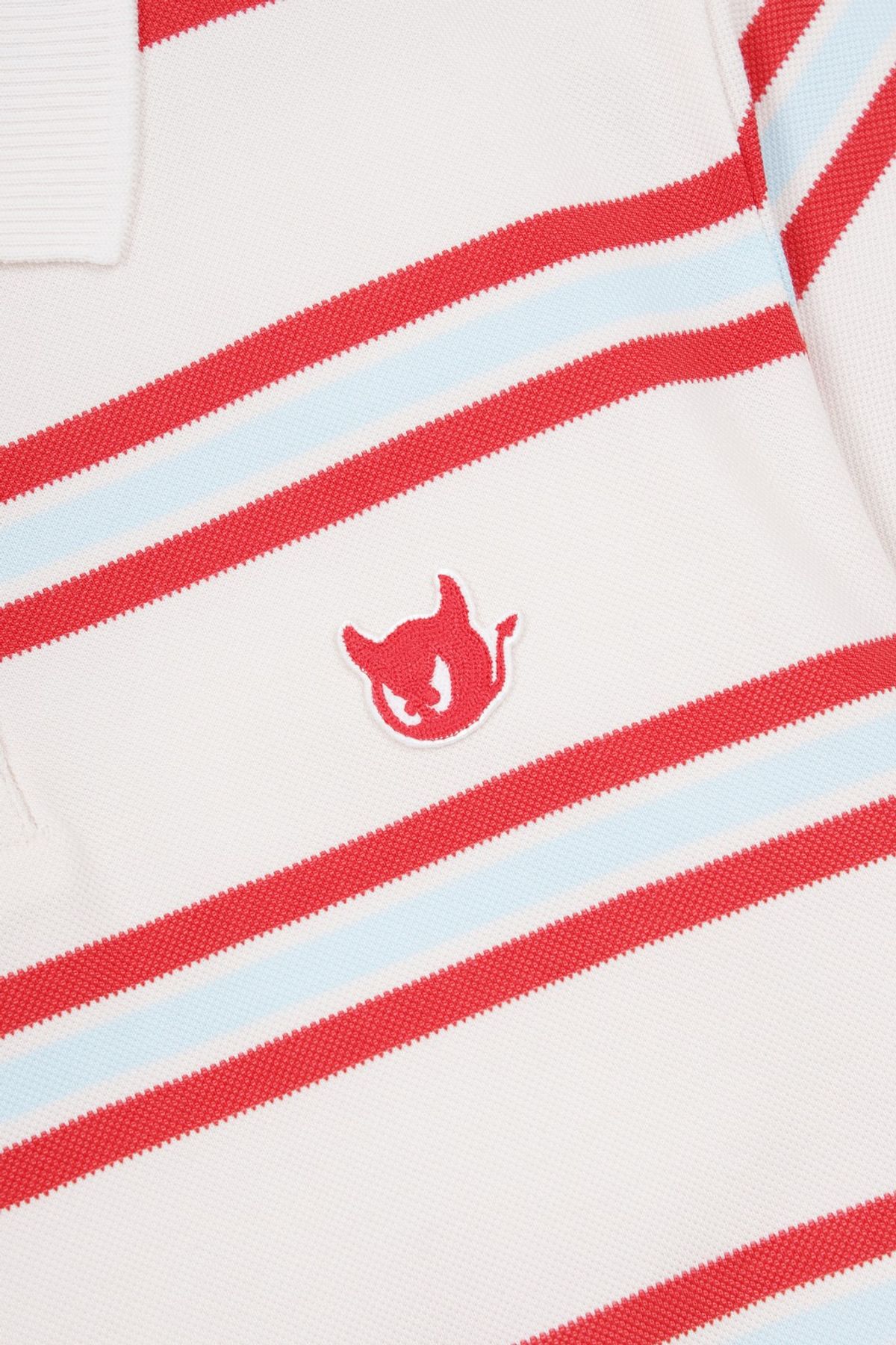 왁(WAAC) Women Stripe Loose Fit SS Polo_WWTCM25205IVX