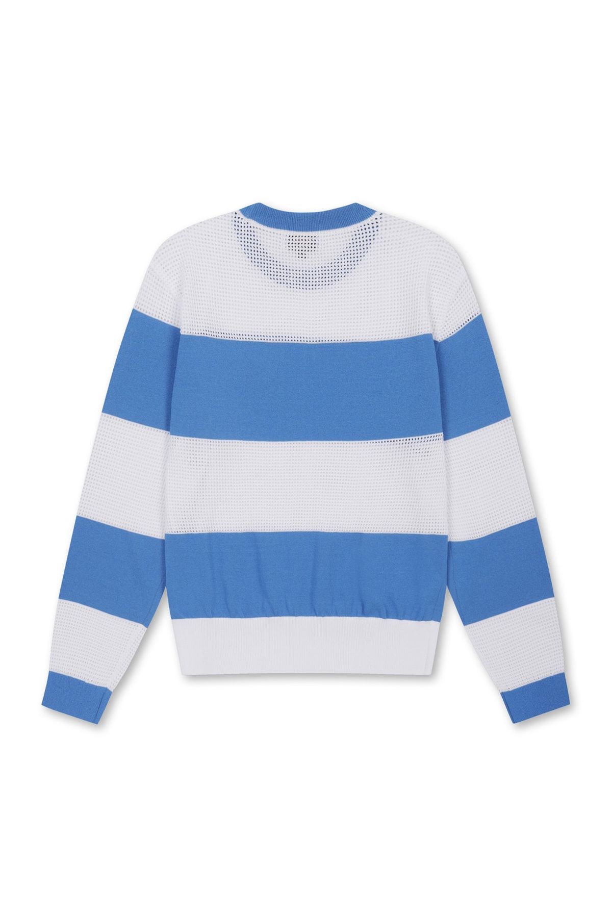 왁(WAAC) Women Mesh Stripe Crewneck Sweater_WWWAM25301BUX