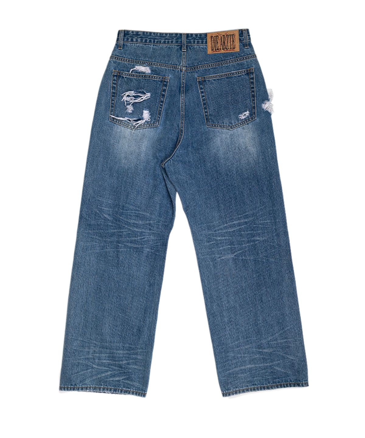 선데이오프클럽(SUNDAYOFFCLUB) Thrashed & Repaired Selvage Denim - Washed Blue