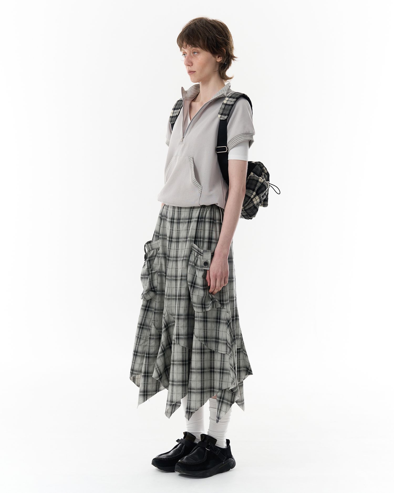 スカート [Pahisum] CHECK POCKET SKIRT MUSINSA | PAHISUM Check Pocket Skirt_Light Grey