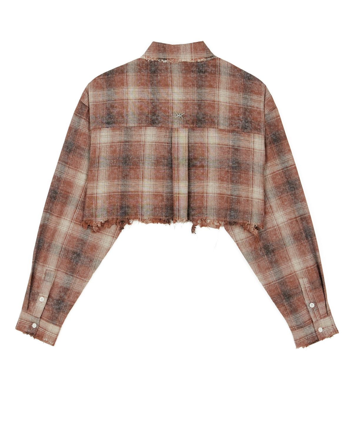 노 엑스트라 터치(NO EXTRA TOUCH) Check Crop Shirts (brown) / 25SPSH001BR