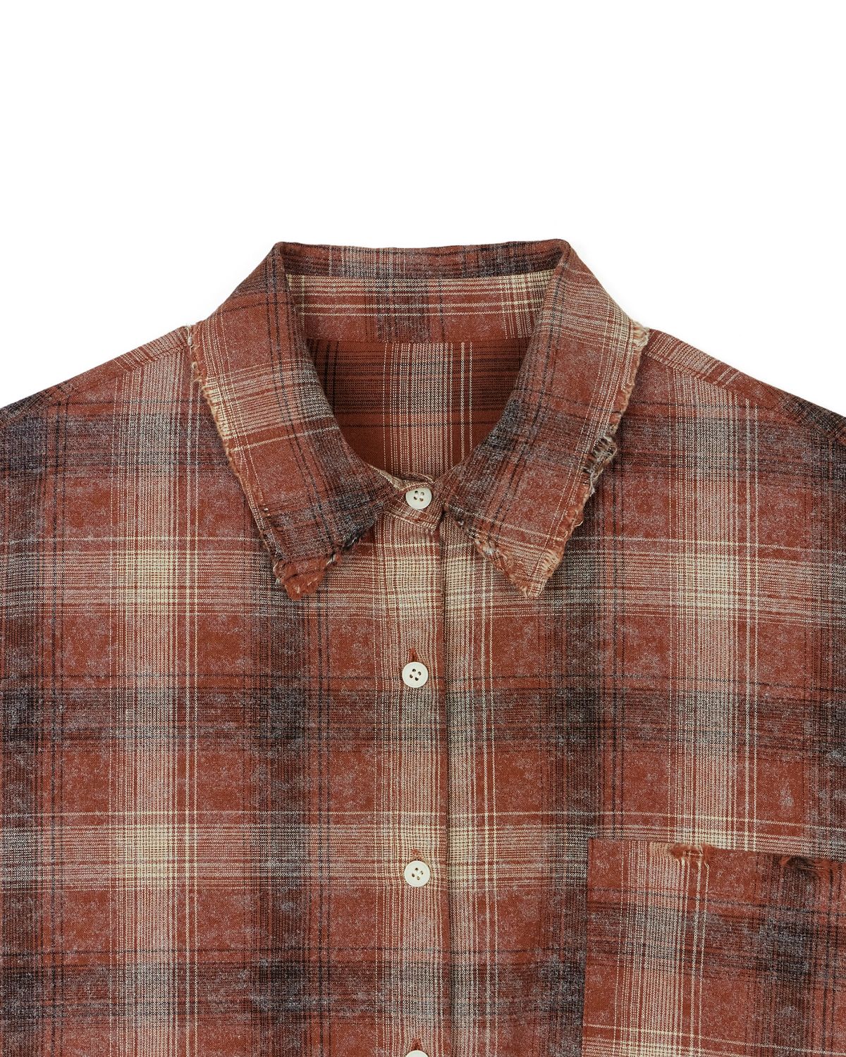 노 엑스트라 터치(NO EXTRA TOUCH) Check Crop Shirts (brown) / 25SPSH001BR