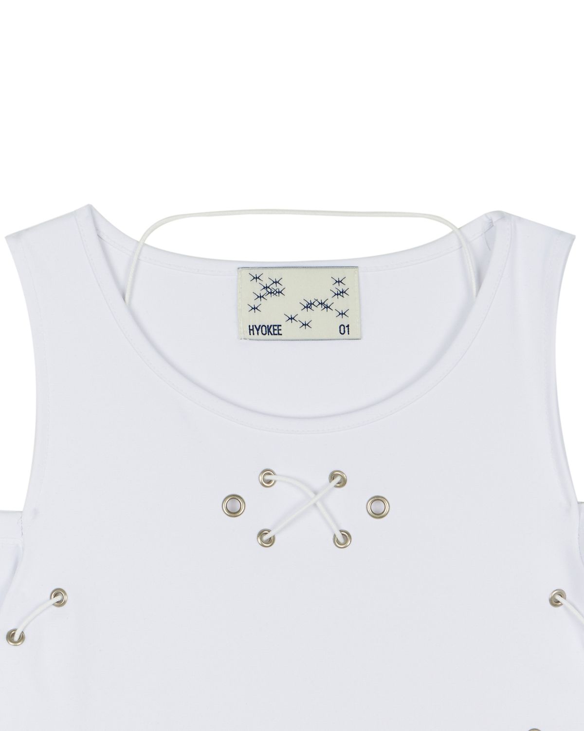 노 엑스트라 터치(NO EXTRA TOUCH) Eyelet Pop Top (white) / 25SPTS003WH