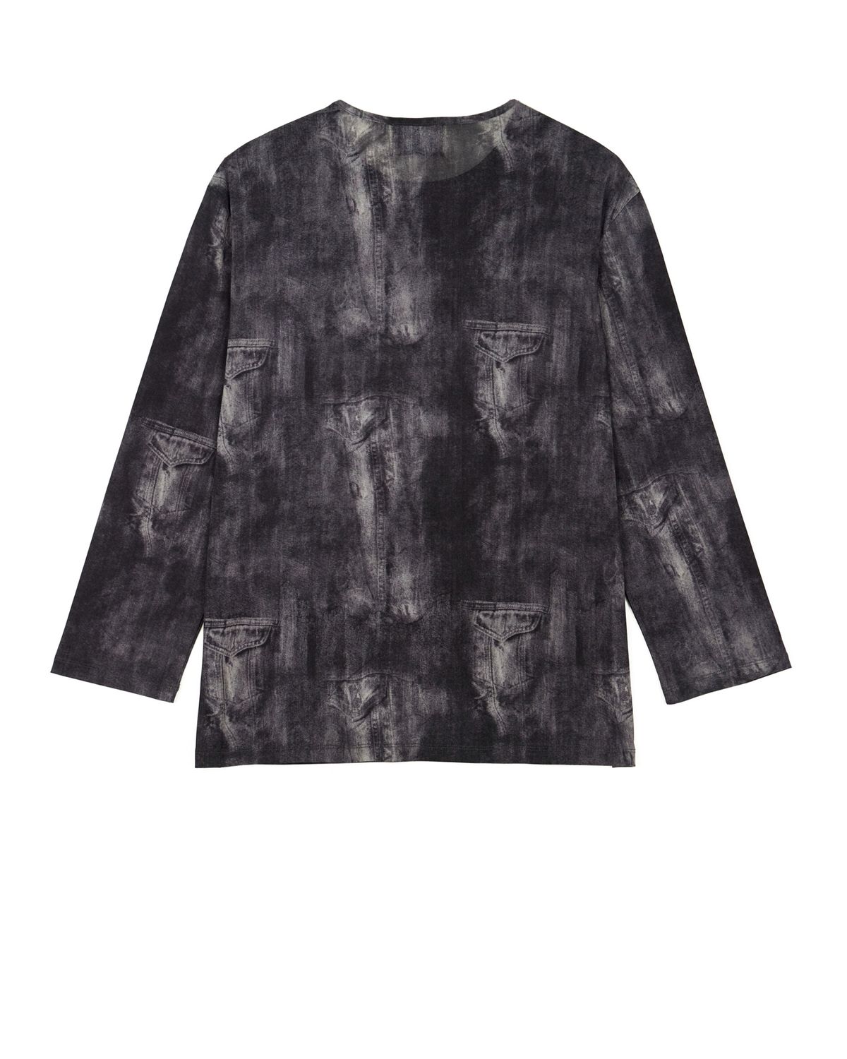 노 엑스트라 터치(NO EXTRA TOUCH) Denim Printed Mash T-shirts (black) / 25SPTS005BK