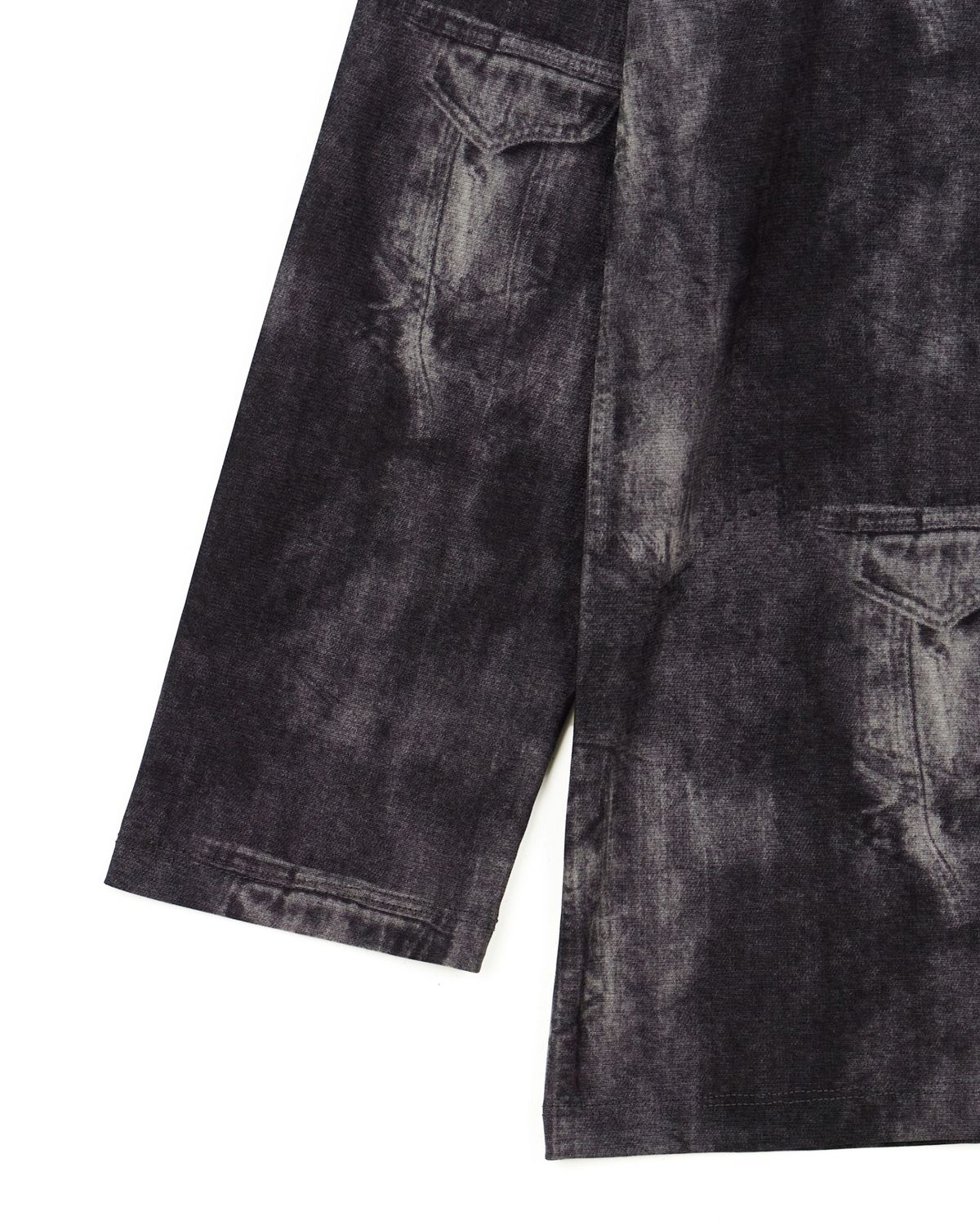 노 엑스트라 터치(NO EXTRA TOUCH) Denim Printed Mash T-shirts (black) / 25SPTS005BK