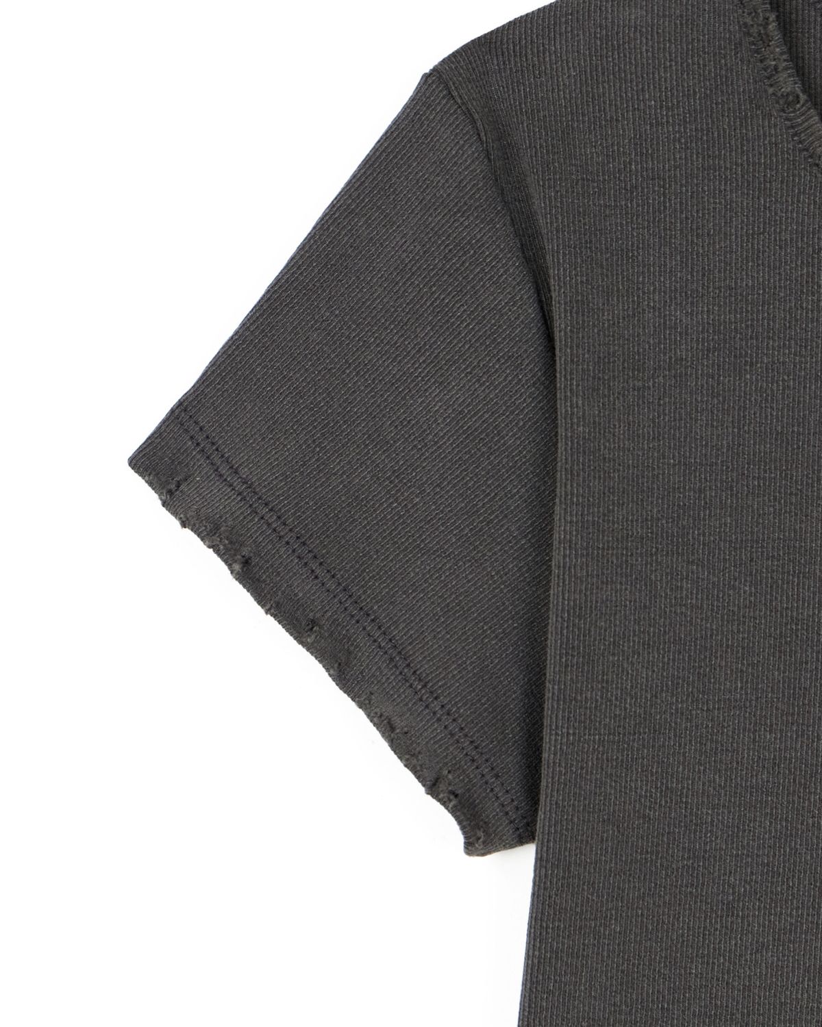 노 엑스트라 터치(NO EXTRA TOUCH) Destroyed Detail T-shirts (charcoal) / 25SPTS002CH