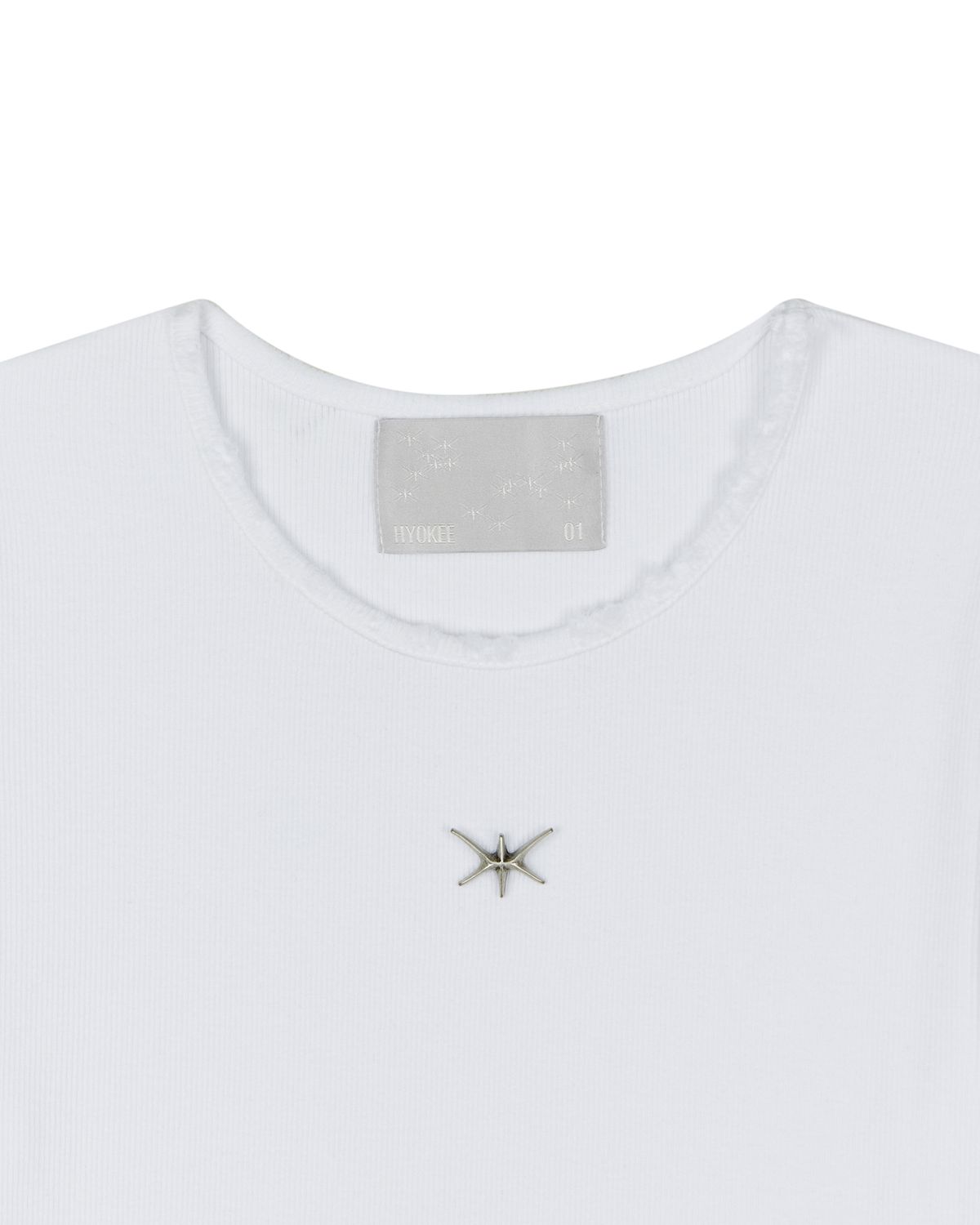 노 엑스트라 터치(NO EXTRA TOUCH) Destroyed Detail T-shirts (white) / 25SPTS002WH