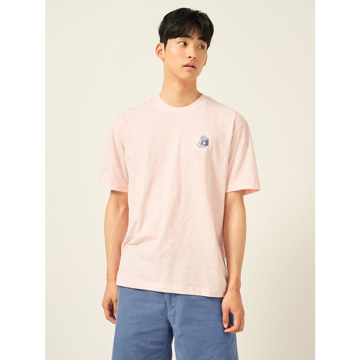 빈폴 멘(BEANPOLE MEN) 트로피칼 그래픽 반소매 티셔츠  핑크